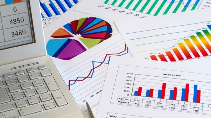 Statistical charts on paper